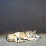 Painter: Marzio Tamer – Sleeping Wolf on Egg Tempera Board