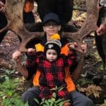 Photo of Brandon Ryan and Baby Jaxson from our October 4th. 2018 Neil’s Harbour Cape Breton Moose Hunting Trip. The Moose was shot by Kris Kirk with a Browning 300 Magnum.
