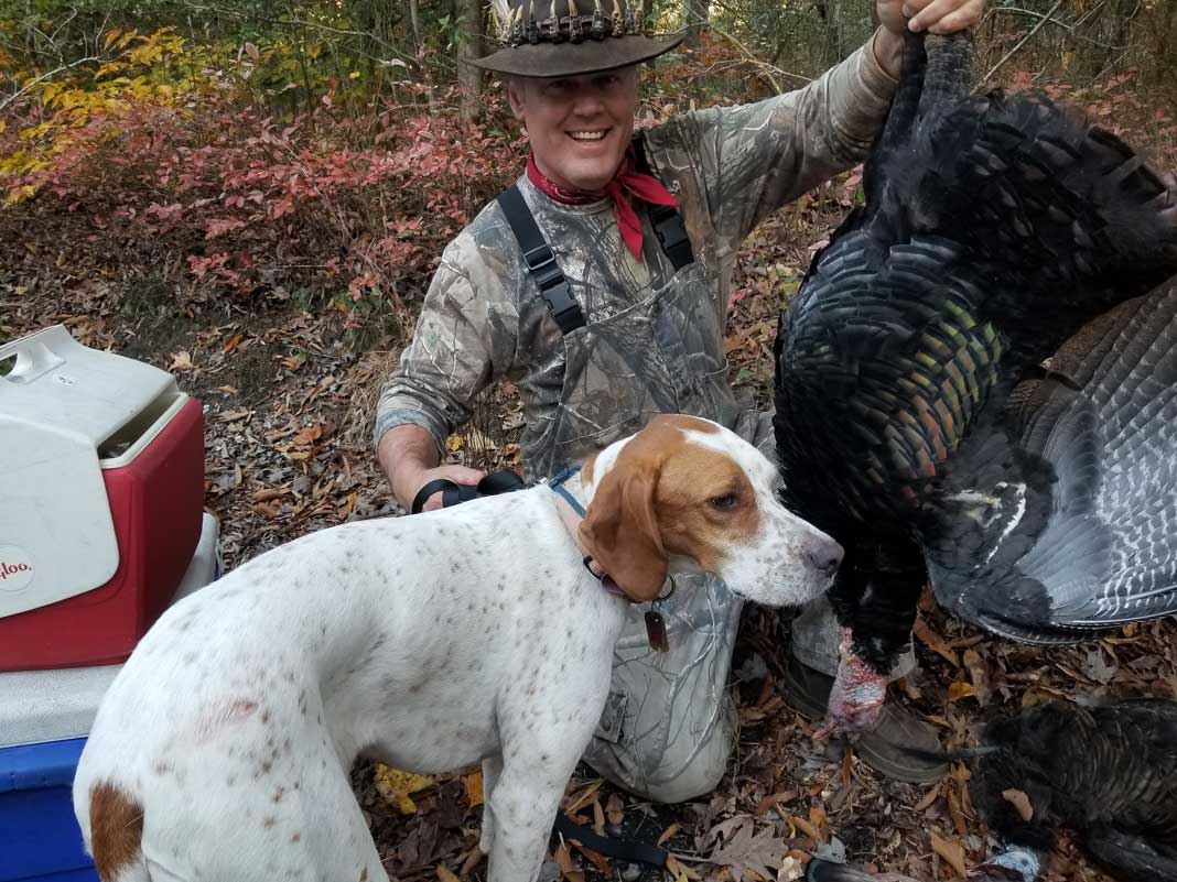 Turkey Hunter with a New Jersey Fall Turkey and his Hunting Dog | Hunting Magazine