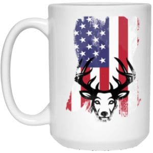 American Flag Deer Hunter Mug Coffee Cup - Hunting Magazine