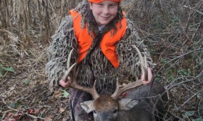 9 Year Old First Time Hunting Gets 11 Point Buck