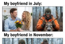 Boyfriend Transformation: July vs. November Hunter Meme Boyfriend Transformation July vs. November Hunter Meme Hunting Magazine