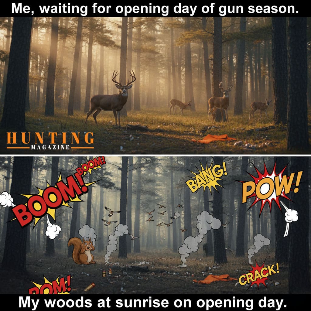 Opening Day Chaos Gun Season Expectation vs Reality Hunting Meme Hunting Magazine