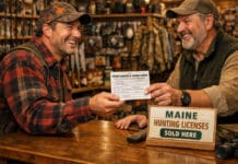 Maine Hunting License: Your Complete Guide to Getting Legal Happy Hunter buying His Maine Hunting License at Sporting Goods Store