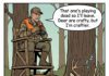 Ol’ Rutgers Outsmarts a “Dead” Deer: This Week’s Cartoon ol rutgers playing dead deer comic